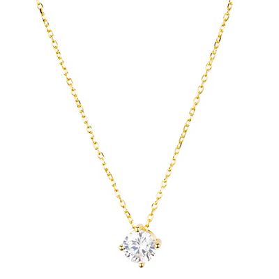 DIAMONIQUE® Anhänger mit Kette = 1,00ct Brillantschliff Silber 925