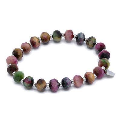 MONESSA Armband gef. Tigerauge flexibel Edelstahl