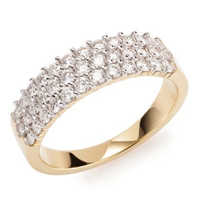 DIAMOUR Ring, 37 Brillanten zus. ca. 0,75ct feines Weiß/Lupenrein Gold 585