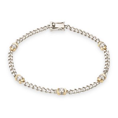 PLATINITY Panzerarmband 5 Brillanten zus. ca. 0,50ct Platin 950/Gold 750