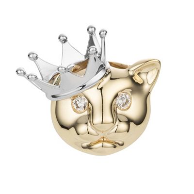 GOLDSCHMUCK FÜR MICH Katzen-Anhänger 2 Brillanten zus. ca. 0,05ct Gold 375