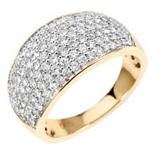 123 Brillanten Ring zus. ca. 1,00ct Weiß/P1 Gold 585