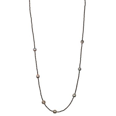 PERLEA Collier Edelsteine Tahitizuchtperlen Silber rhodiniert