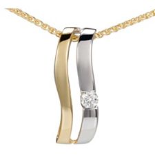 1 Brillant Anhänger mit Kette hfW/Lupenrein ca.0,07ct Gold 750