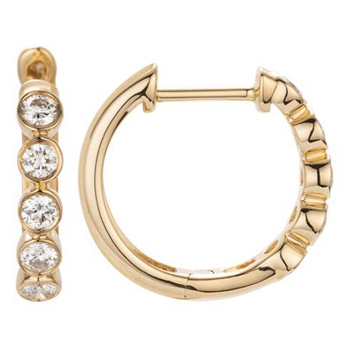 CANADIAN DIAMONDS Creolen 10 Brillanten zus. ca. 0,35ct Gold 585