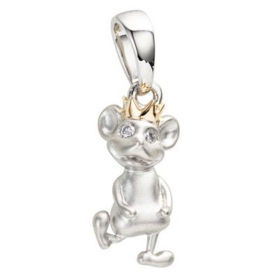 PLATINITY Maus-Anhänger 2 Brillanten zus. ca. 0,01ct Platin 950/Gold 750