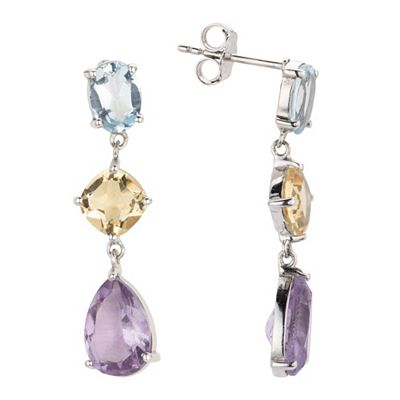 THOMAS & SOHN Edelsteine ca.6,75ct Ohrhänger Schliffmix Silber rhodiniert