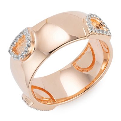 DIAMONIQUE® Ring = 0,52ct Brillantschliff Silber rosévergoldet