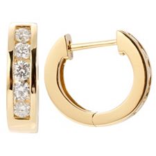 10 Brillanten Creolen zus. ca. 0,50ct hf.Weiß/lupenrein Gold 750