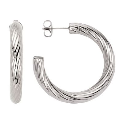 STEFFEN SCHRAUT Creolen gedreht poliert Edelstahl