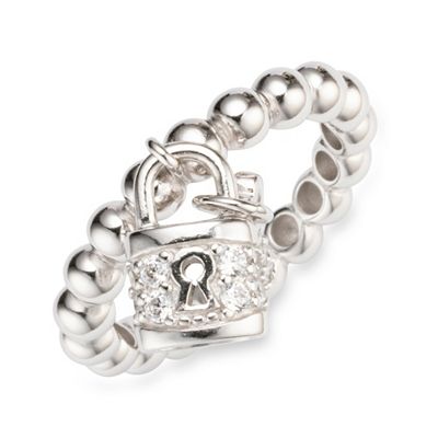 DIAMONIQUE® Ring = 0,15ct Brillantschliff Silber rhodiniert