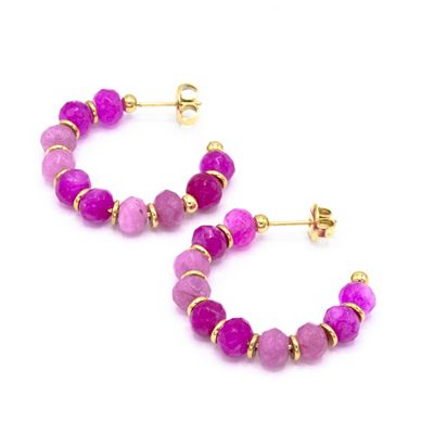 MONESSA Creolen Edelsteine facettiert Edelstahl