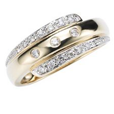 17 Brillanten Ring zus. ca. 0,16ct Weiß/P1 Gold 333