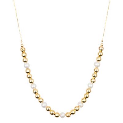 GOLDRAUSCH Collier poliert Süßwasserzuchtperlen Gold 585