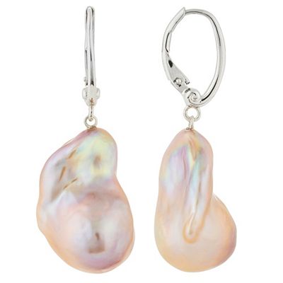 PERLEA Ohrhänger Süßwasserzucht- perlen ca. 13mm Silber rhodiniert