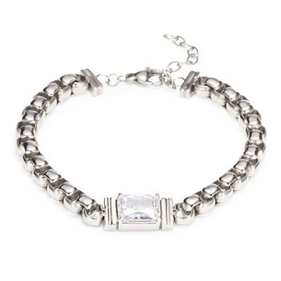 DIAMONIQUE® Armband = 4,00ct Smaragdschliff Edelstahl