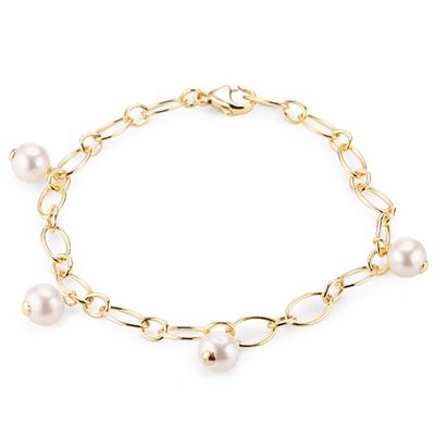 PERLEA Armband Süßwasserzucht- perlen 7,5-8mm Silber 925