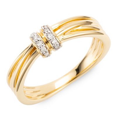 DIAMOUR Ring 12 Brillanten zus. ca. 0,05ct Gold 375