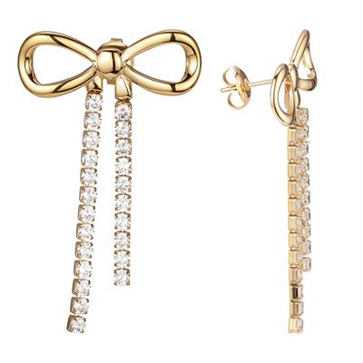 DIAMONIQUE® Schleifen-Ohrhänger = 0,46ct Brillantschliff Edelstahl