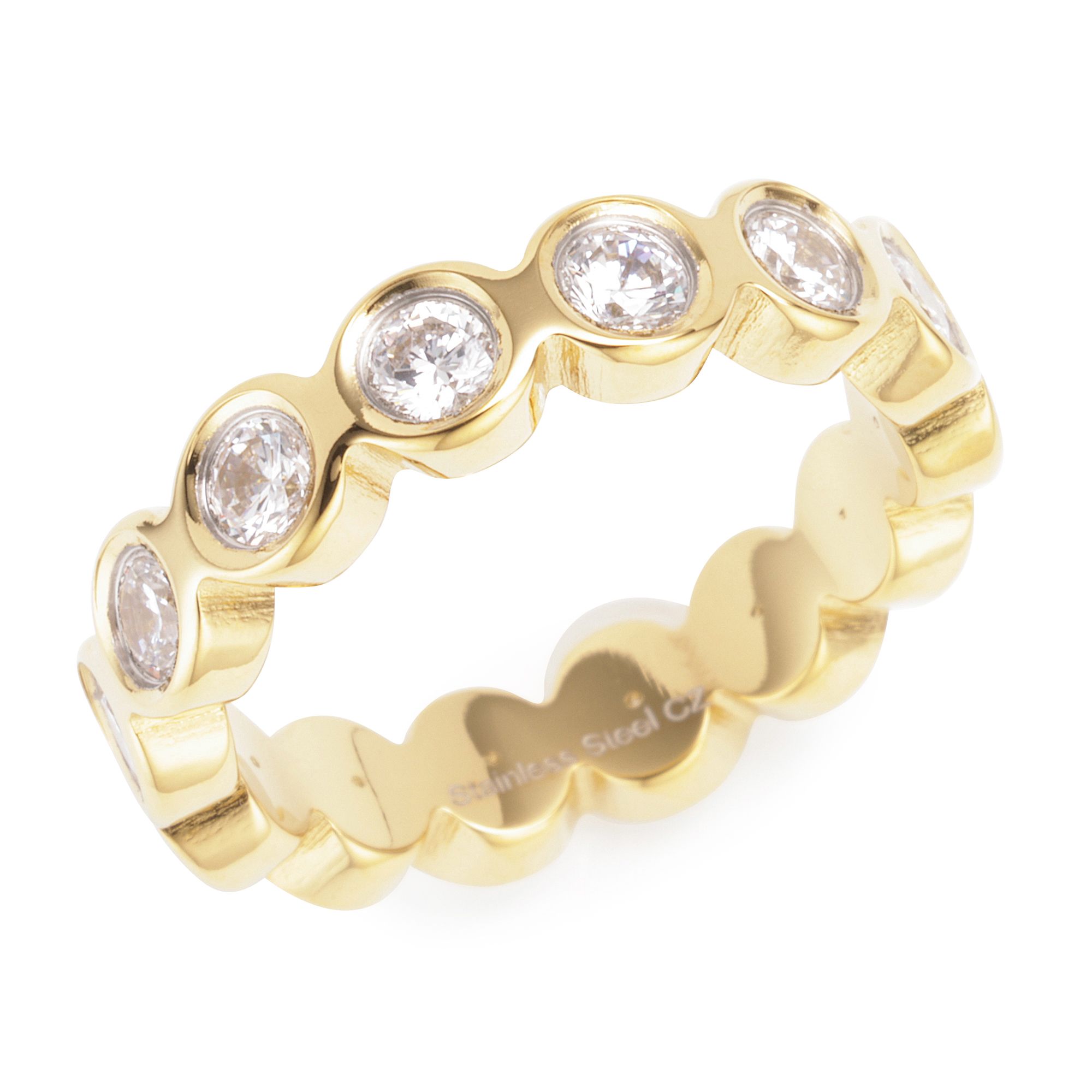 DIAMONIQUE® Ring = mind. 1,30ct Brillantschliff Edelstahl