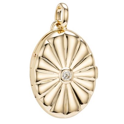 DIAMOUR Medaillon-Anhänger 1 Brillant ca. 0,05ct Gold 585