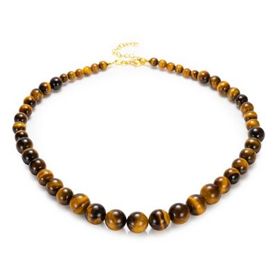 THOMAS & SOHN Edelsteine Collier Länge ca. 45+5cm Silber vergoldet