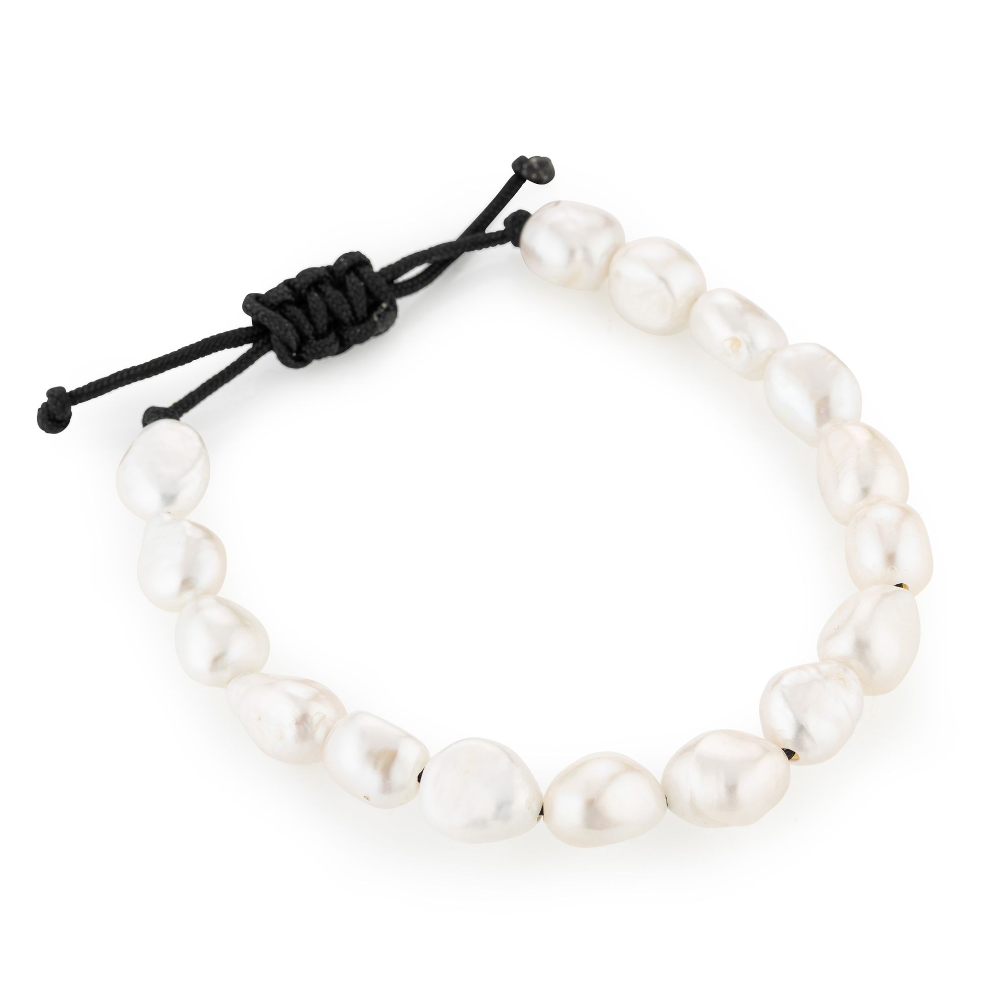 PERLEA Armband Süßwasserzucht- perlen ca.5-6mm Makramee