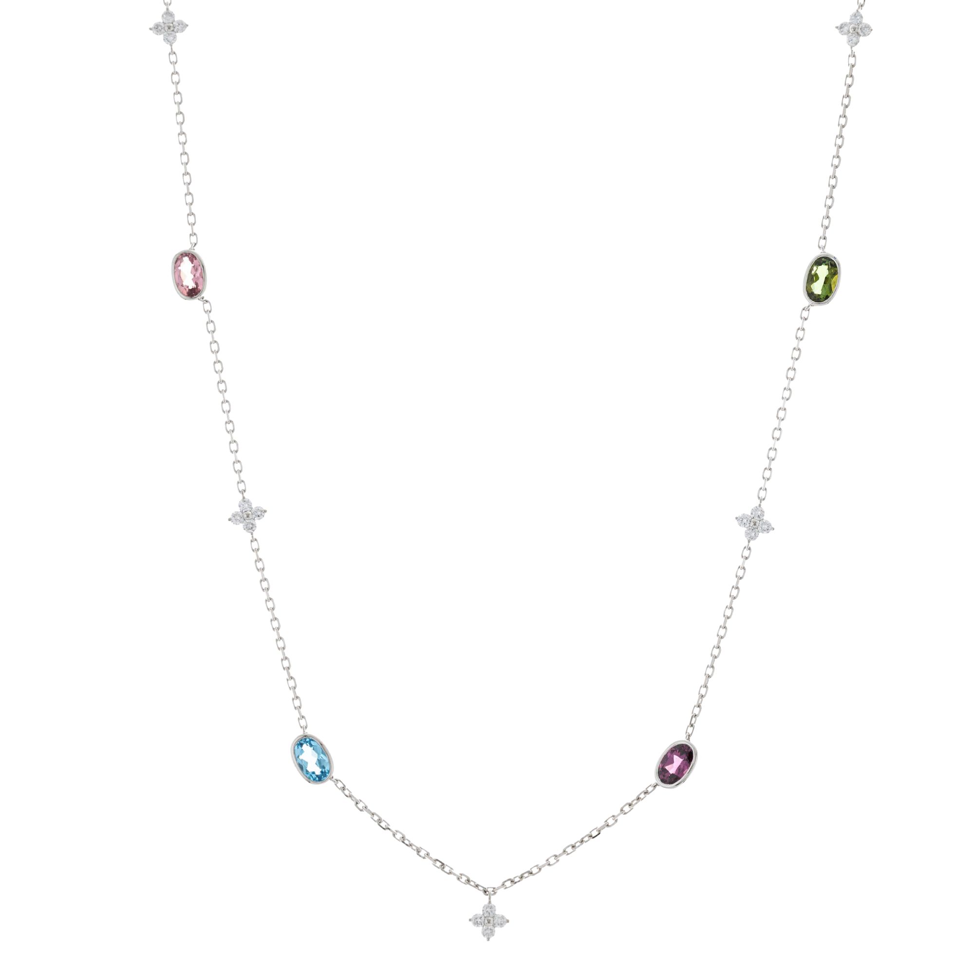 PLATINITY Collier 24 Edelsteine zus. ca. 2,50ct Platin 950