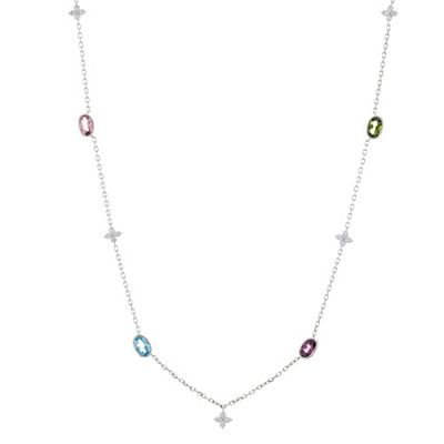 PLATINITY Collier 24 Edelsteine zus. ca. 2,50ct Platin 950