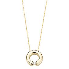 1 Brillant Anhänger mit Kette ca. 0,17ct Weiß/SI Gold 585