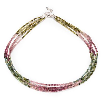 THOMAS & SOHN Turmaline ca.83,00ct 5rhg. Collier Länge ca. 44+5cm Silber rhodiniert