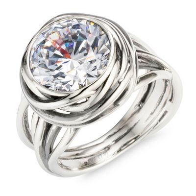 DIAMONIQUE® Ring = 6,75ct Brillantschliff Silber rhodiniert