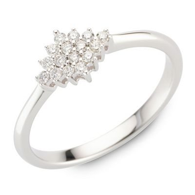 DIAMOUR Ring 16 Brillanten zus. ca. 0,15ct Weißgold 375