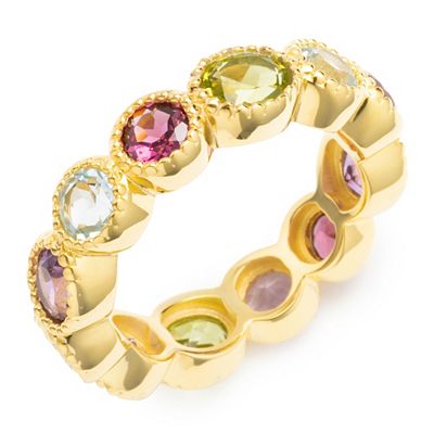 THOMAS & SOHN Edelsteine min.2,90ct Eternity-Ring Schliffmix Silber vergoldet