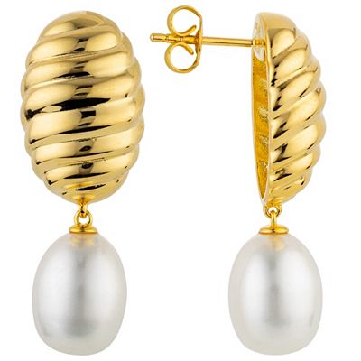 PERLEA Ohrhänger Süßwasserzucht- perlen 10-10,5mm Silber 925