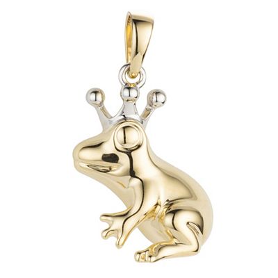 GOLDSCHMUCK FÜR MICH Frosch-Anhänger poliert mind. 1g Gold 375, Bicolor