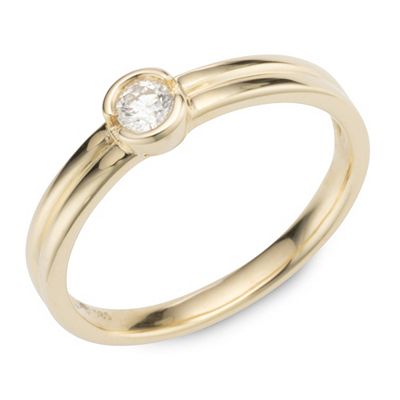 CANADIAN DIAMONDS Solitär-Ring 1 Brillant ca. 0,12ct Gold 585
