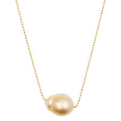 PERLEA Collier Südseezucht- perle 10-13mm Silber vergoldet