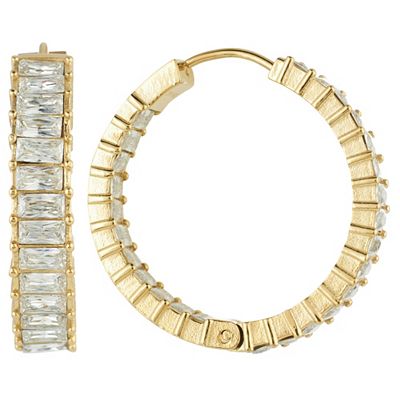 DIAMONIQUE® Creolen = 5,72ct Radiantschliff Edelstahl