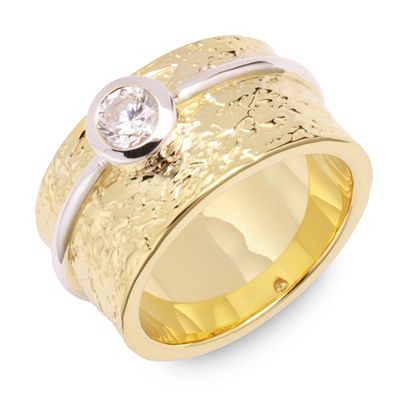 THOMAS & SOHN Lab Grown Brillant ca. 0,50ct Ring Silber Bicoloroptik