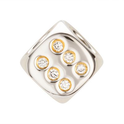 PLATINITY Würfel-Anhänger 13 Brillanten zus. ca. 0,04ct Platin 950, bicolor