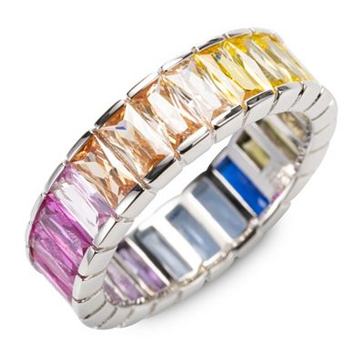DIAMONIQUE® Eternity-Ring mind. 4,14ct Scherenschliff Silber rhodiniert