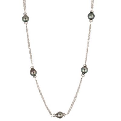 PERLEA Collier Tahitizucht- perlen 8-10mm Silber rhodiniert