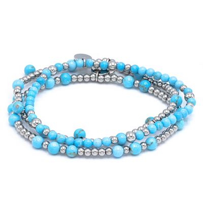 Thumbnail - MONESSA 3 tlg. Armband Set Edelsteine flexibel Edelstahl