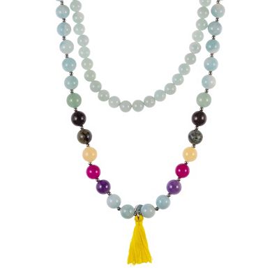 MONESSA Endloskette Edelsteine Quaste Länge ca. 125cm