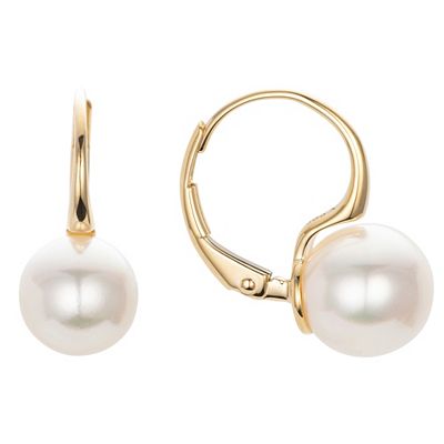 PERLEA Ohrbouton Akoyazucht- perlen 8,5-9mm Gold 585