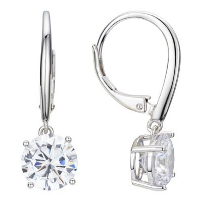 Thumbnail - DIAMONIQUE® Solitär - Ohrhänger = 4,00ct Brillantschliff Silber rhodiniert