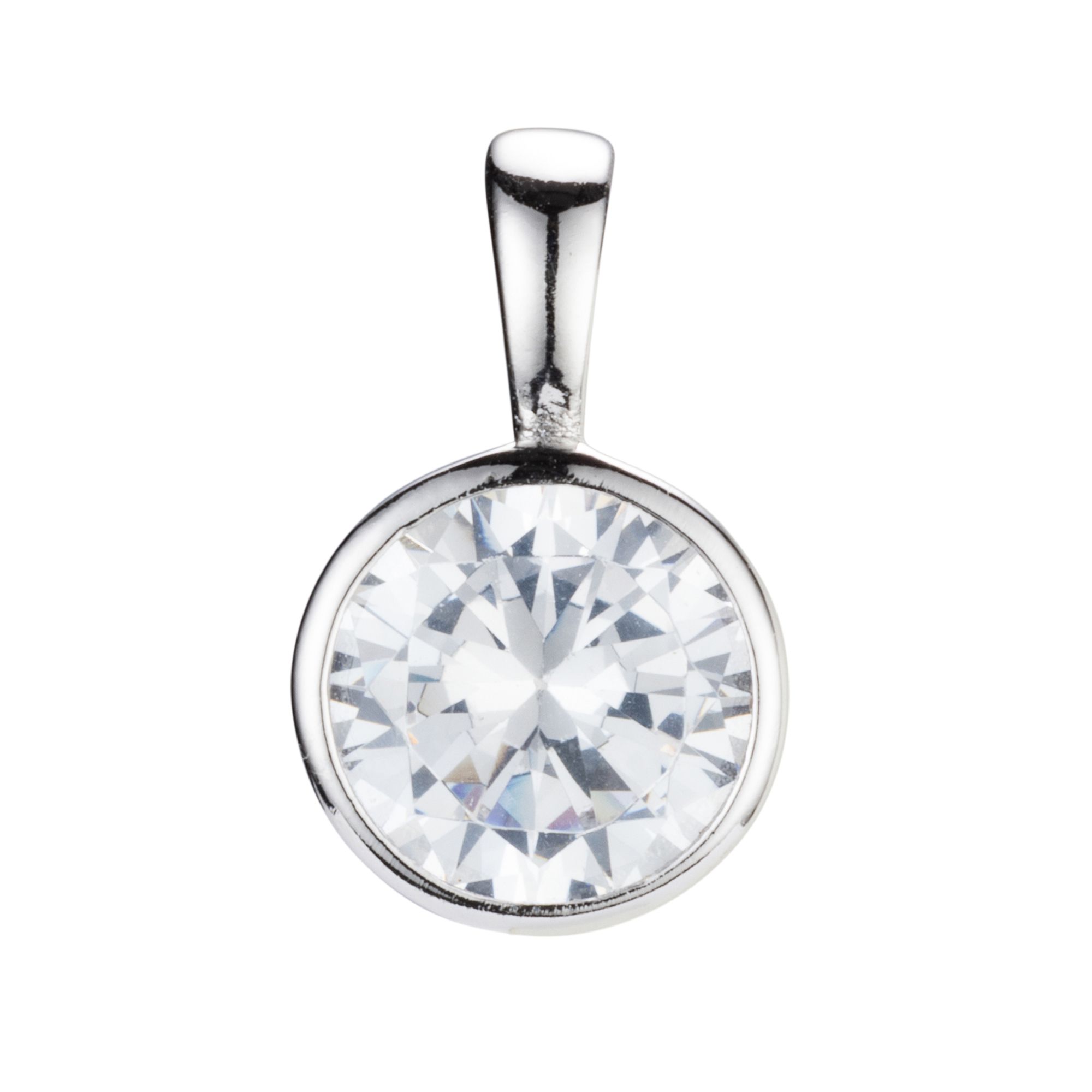 DIAMONIQUE® Solitär - Anhänger = 1,50ct Brillantschliff Silber rhodiniert