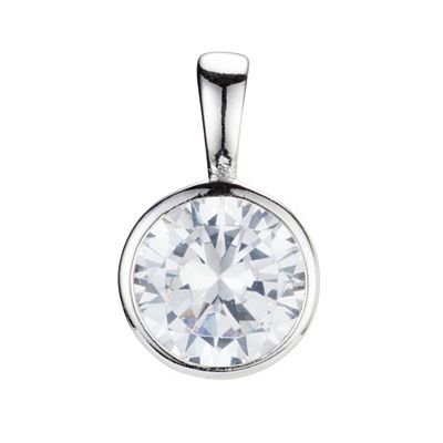 DIAMONIQUE® Solitär - Anhänger = 1,50ct Brillantschliff Silber rhodiniert