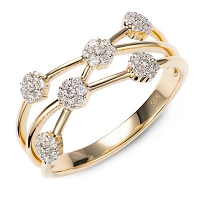 DIAMOUR Ring 42 Brillanten zus. ca. 0,25ct Gold 585